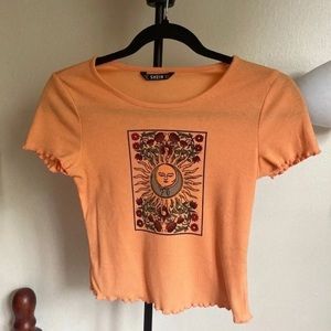 SUN MOON FLORAL CROP TOP